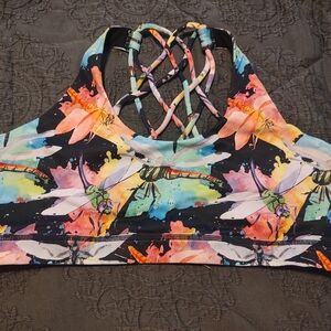 Constantly Varied Gear Watercolor Dragonfly Butterfly Back Sports Bra